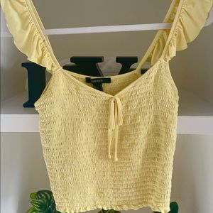Yellow Off the Shoulder Tight Fit Cropped Top